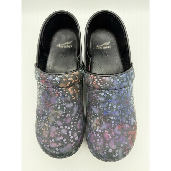 Dansko Clogs Womens 40 (9.5-10) Multi Colored Paint Splatter Leather Nurse - Picture 1 of 8